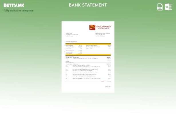 модерен стил Доминика CIBC First Caribbean International банкарски шаблон ексел